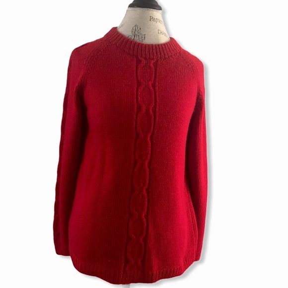 HANDMADE Vibrant Red Knit Sweater Made By Grandma - Picture 2 of 9
